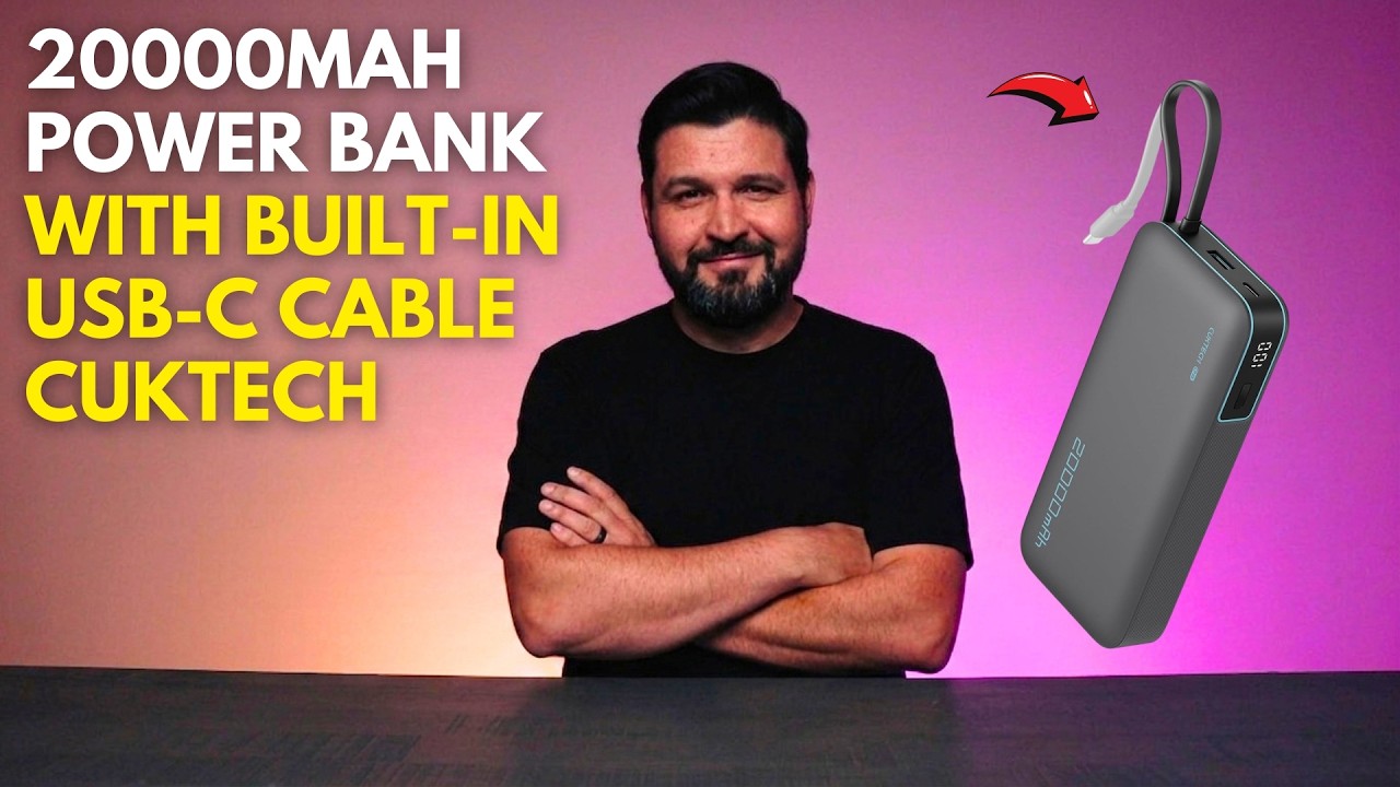 20000mAh Power Bank with Built-In USB-C Cable - CUKTECH