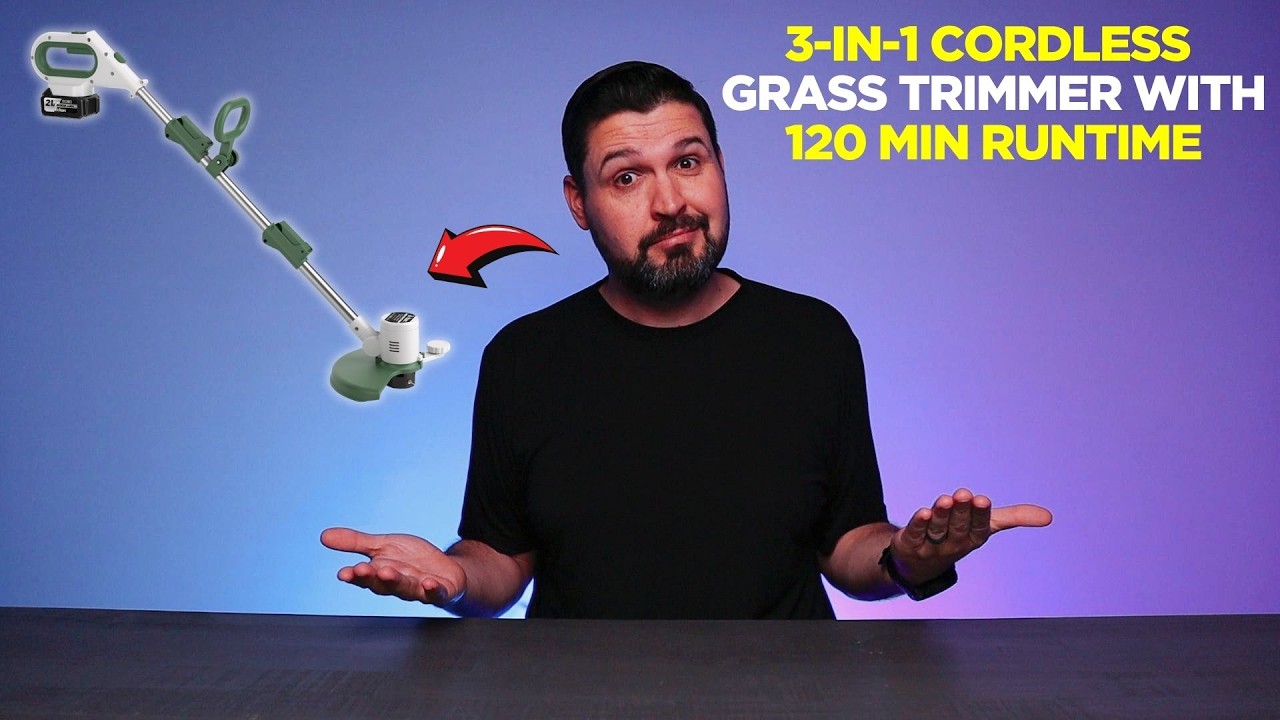 3-in-1 Cordless Grass Trimmer with 120 Min Runtime