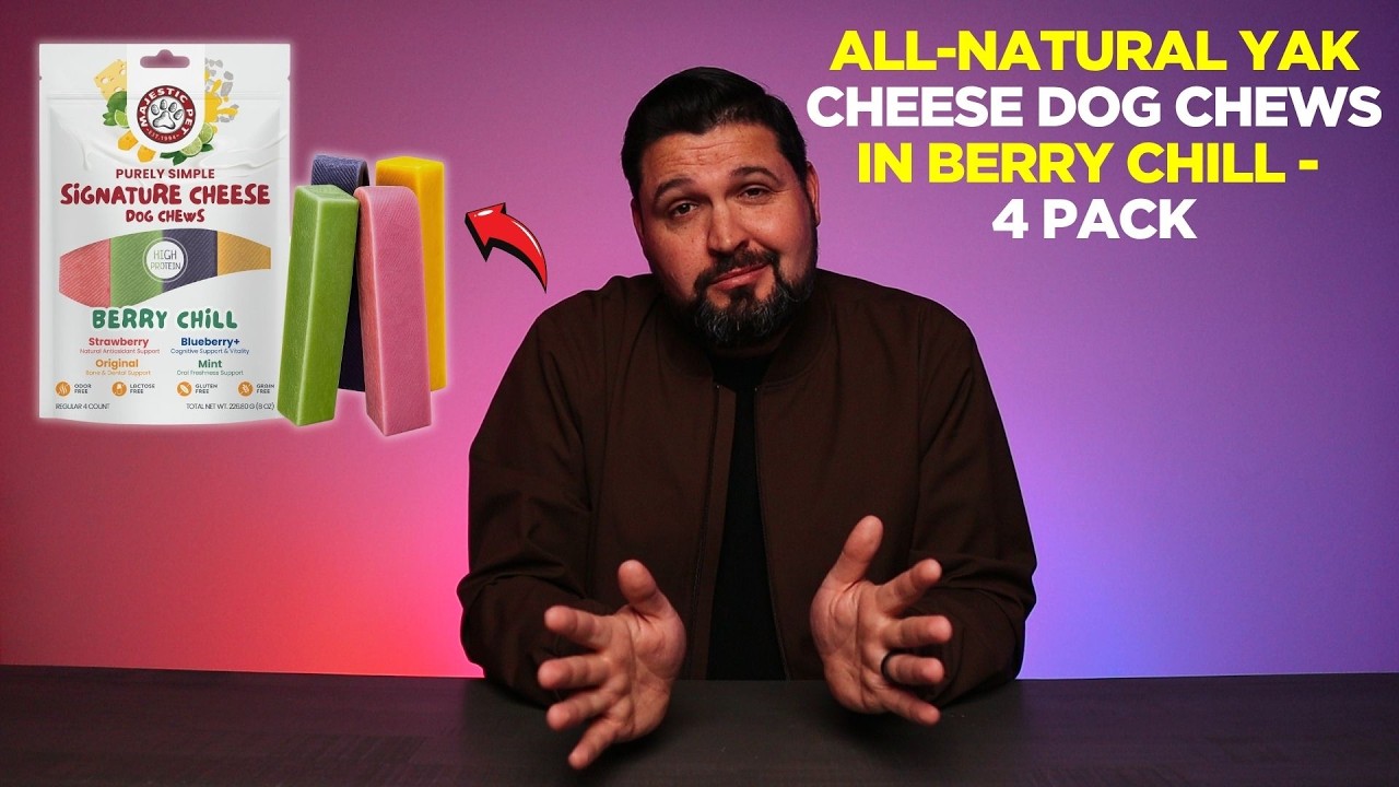 All-Natural Yak Cheese Dog Chews in Berry Chill - 4 Pack