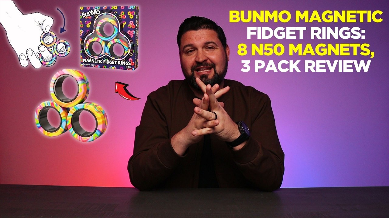 BUNMO Magnetic Fidget Rings: 8 N50 Magnets, 3 Pack Review