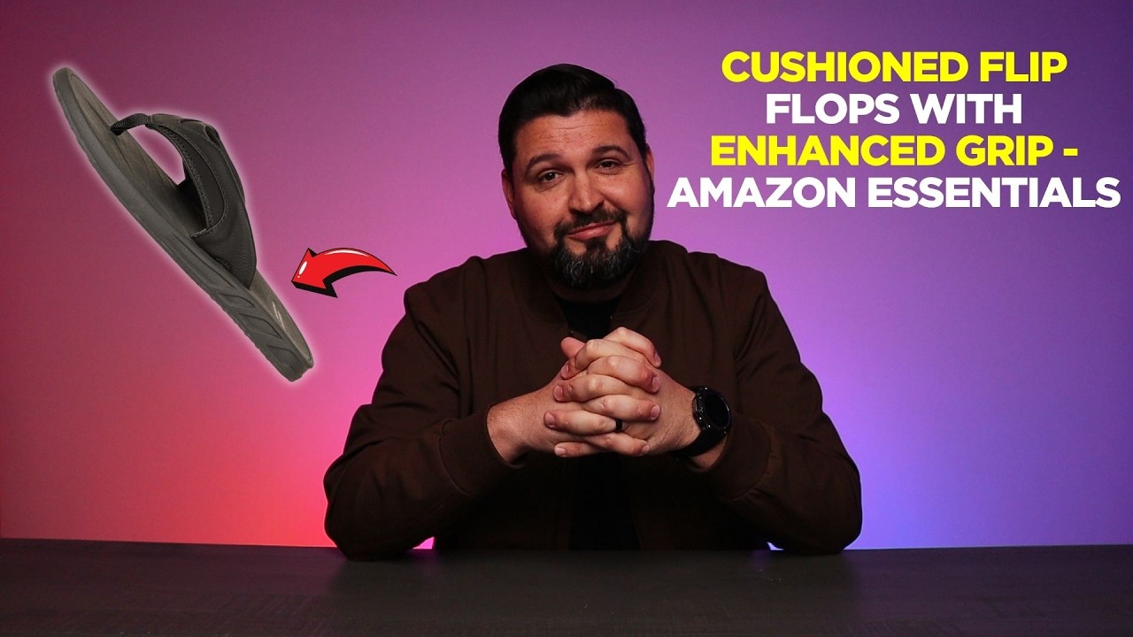 Cushioned Flip Flops with Enhanced Grip - Amazon Essentials