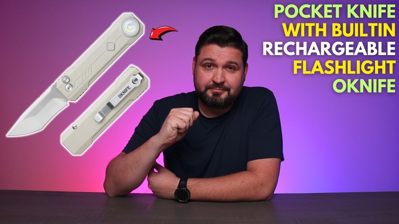 Pocket Knife with Built-In Rechargeable Flashlight - OKNIFE