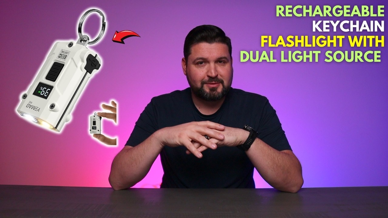 Rechargeable Keychain Flashlight with Dual Light Source
