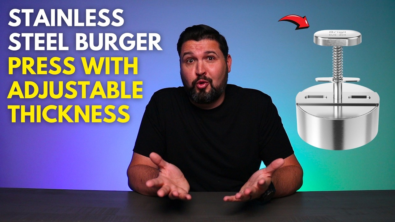 Stainless Steel Burger Press with Adjustable Thickness
