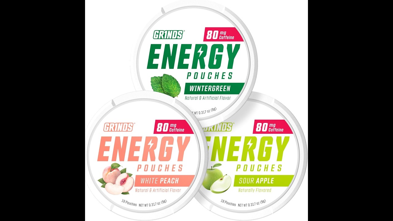 Wintergreen Peach and Sour Apple Energy Pouches - Grinds