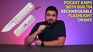 Pocket Knife with Built-In Rechargeable Flashlight - OKNIFE